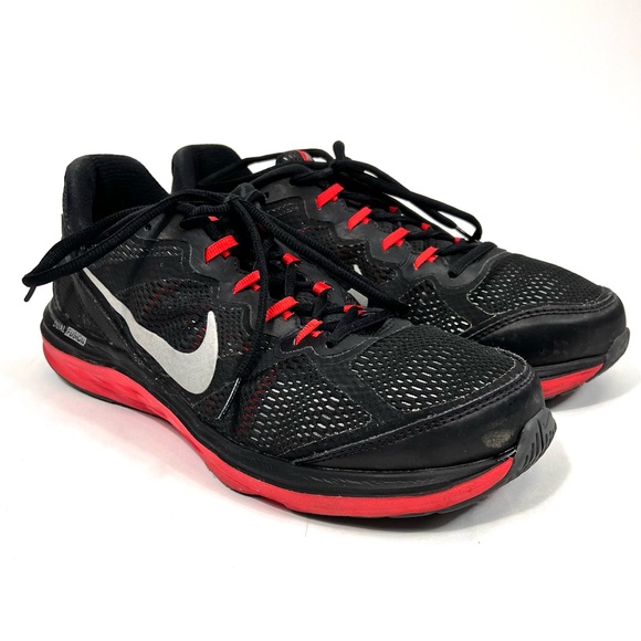 Nike Men's Dual Fusion Run 3 Black Metallic Silver Sneakers 9.5 - Picture 2 of 9